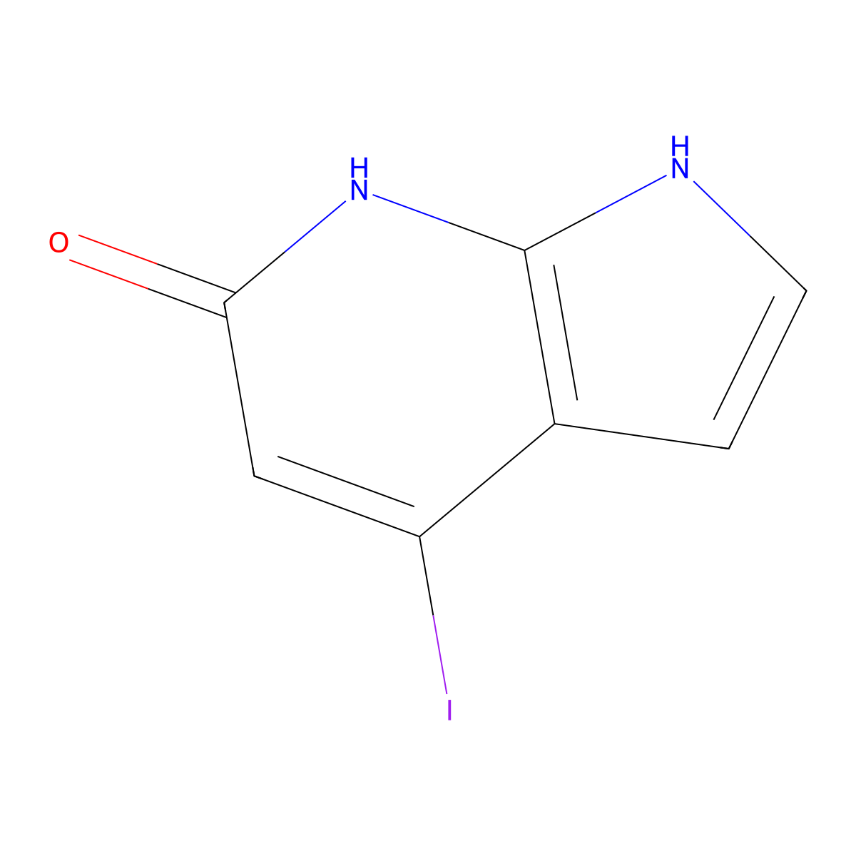 4-iodo-1H-pyrrolo[2,3-b]pyridin-6-ol molecular structure, CAS 1190310-48-5