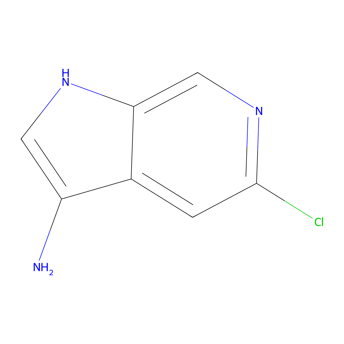 5-chloro-1H-pyrrolo[2,3-c]pyridin-3-amine molecular structure, CAS 1190310-58-7