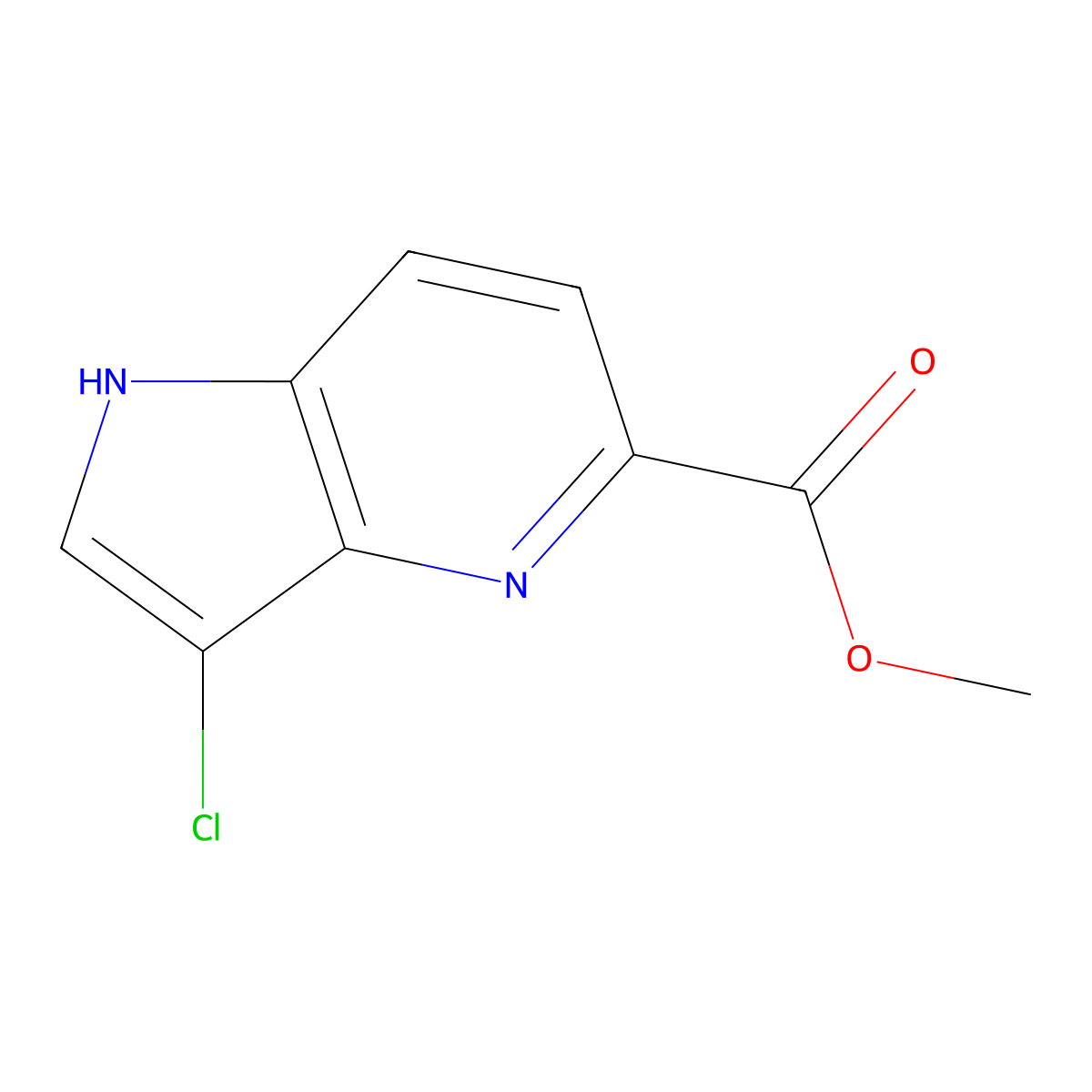 methyl 3-chloro-1H-pyrrolo[3,2-b]pyridine-5-carboxylate molecular structure, CAS 1190310-67-8