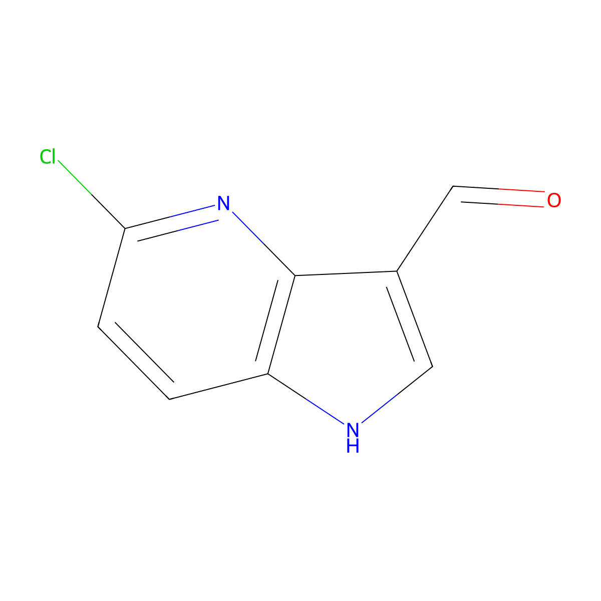 5-chloro-1H-pyrrolo[3,2-b]pyridine-3-carbaldehyde molecular structure, CAS 1190310-94-1