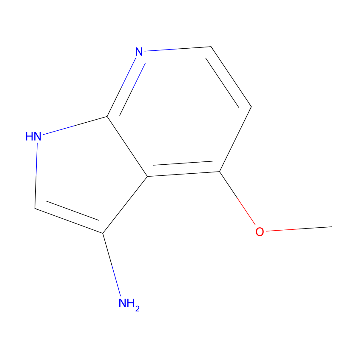 4-methoxy-1H-pyrrolo[2,3-b]pyridin-3-amine molecular structure, CAS 1190311-02-4