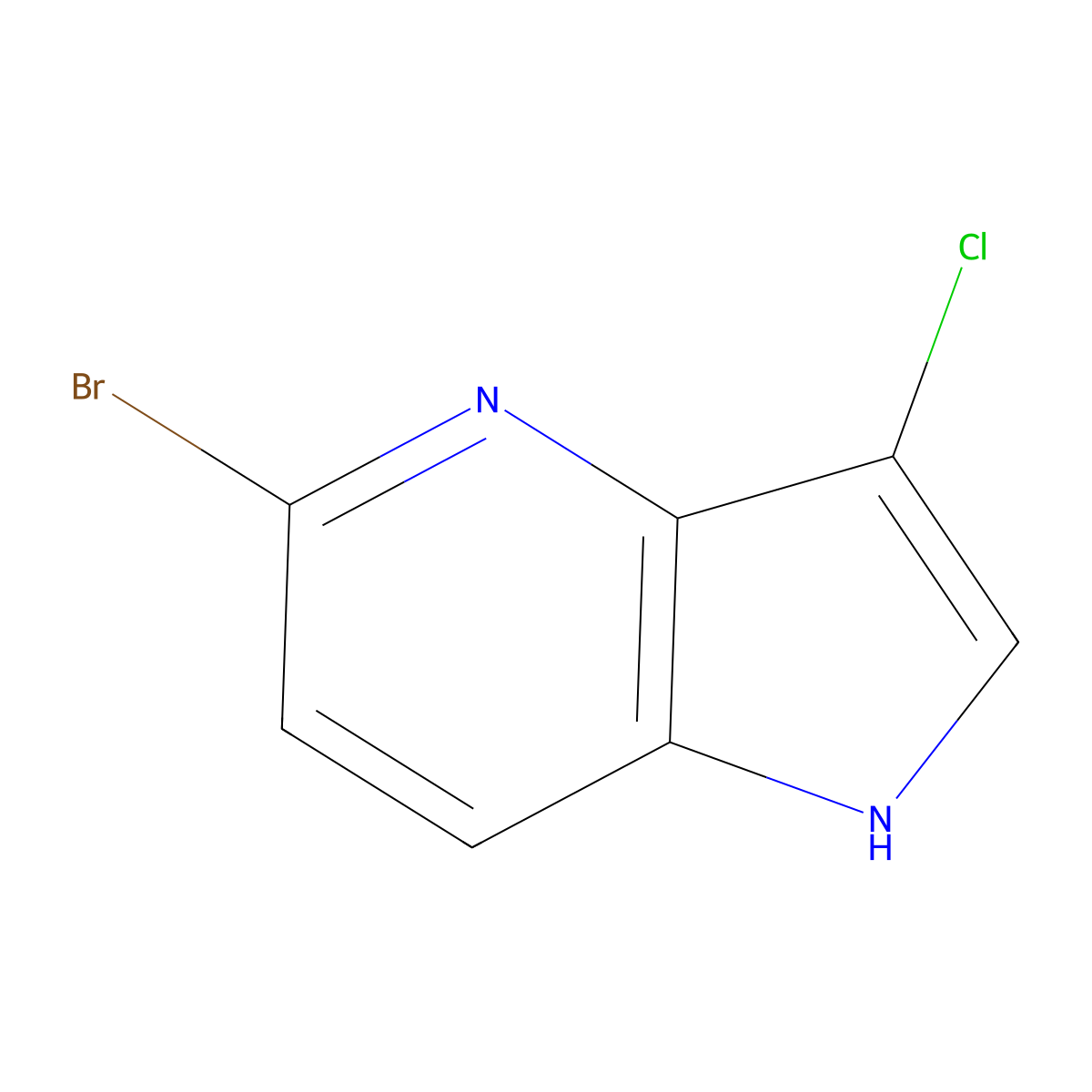5-bromo-3-chloro-1H-pyrrolo[3,2-b]pyridine molecular structure, CAS 1190311-03-5