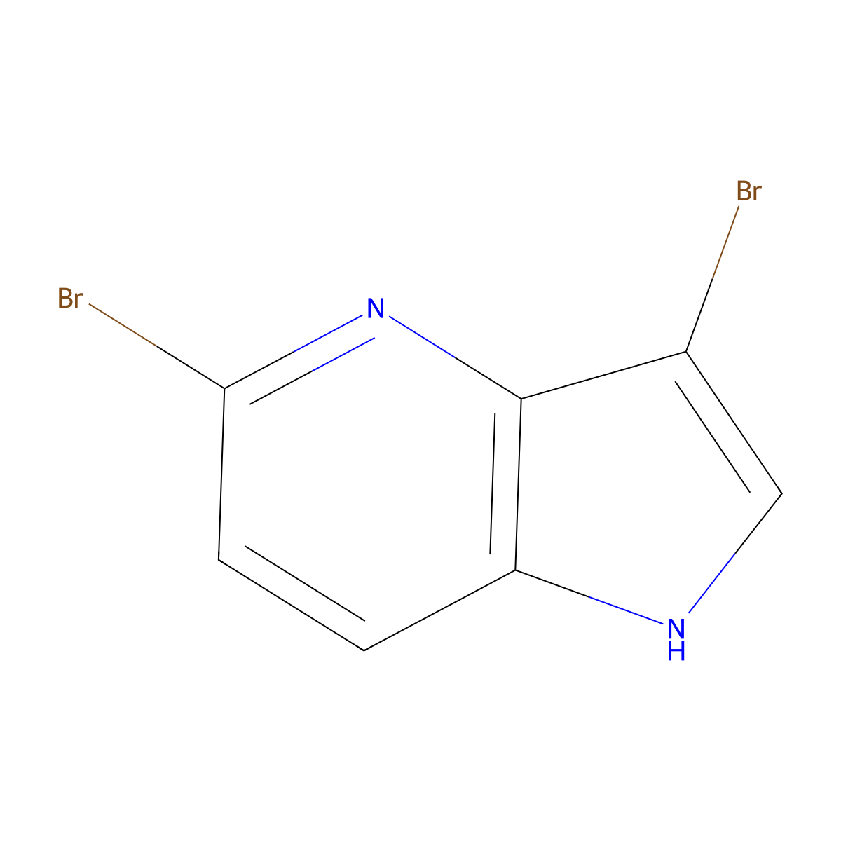 3,5-dibromo-1H-pyrrolo[3,2-b]pyridine molecular structure, CAS 1190311-07-9