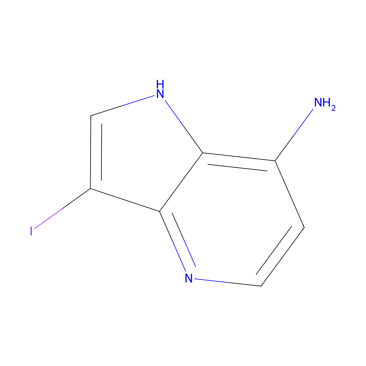3-iodo-1H-pyrrolo[3,2-b]pyridin-7-amine molecular structure, CAS 1190311-12-6