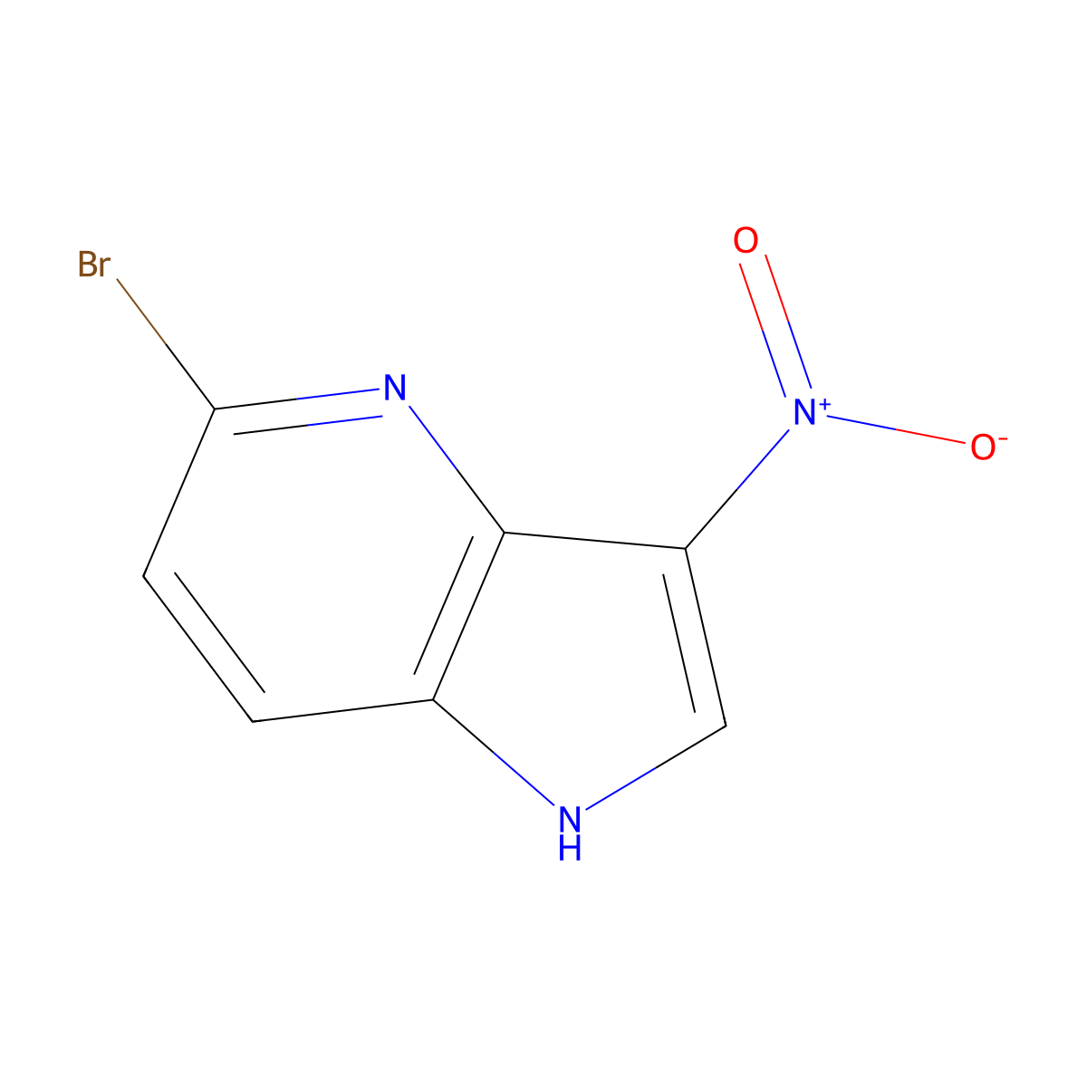 5-bromo-3-nitro-1H-pyrrolo[3,2-b]pyridine molecular structure, CAS 1190311-16-0