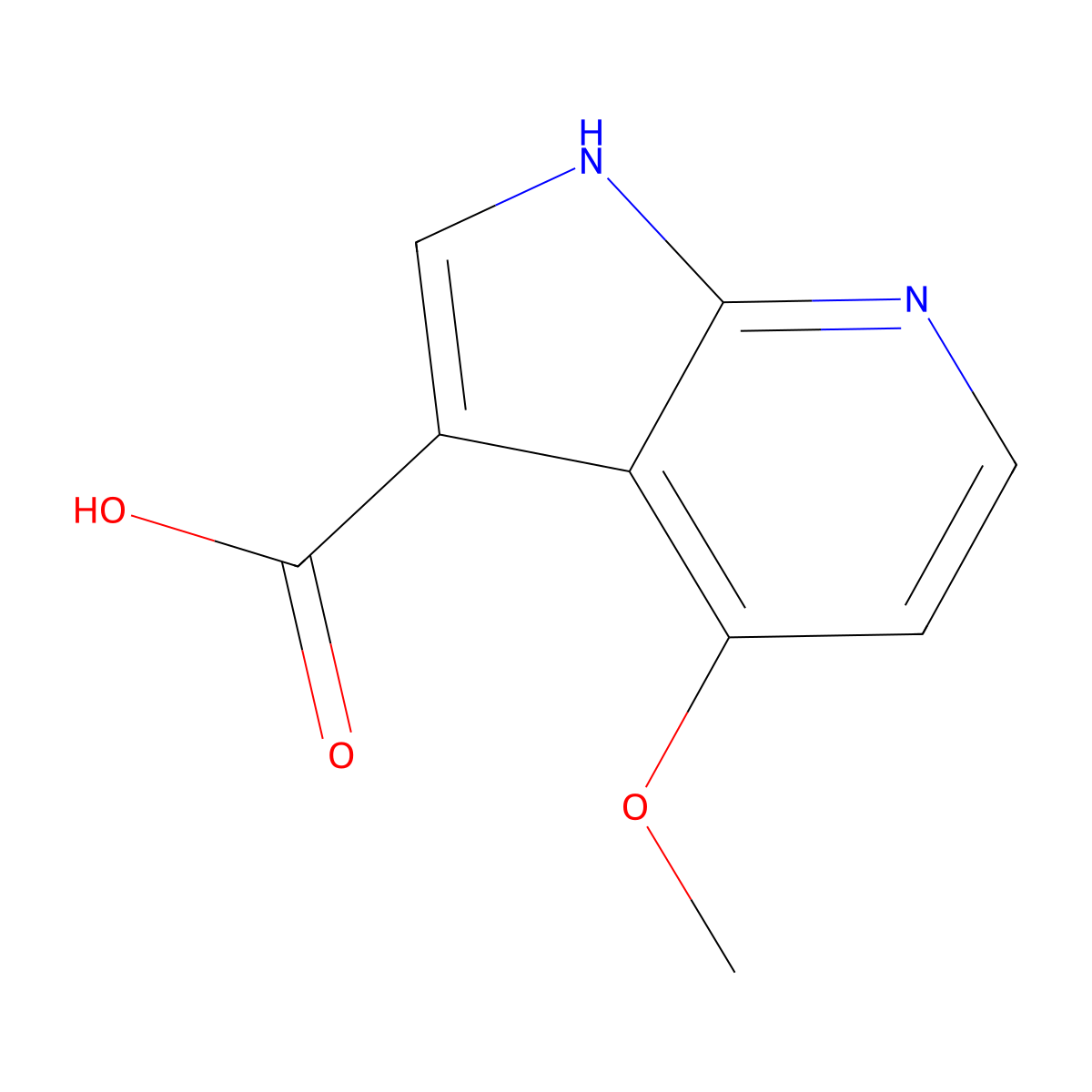 4-methoxy-1H-pyrrolo[2,3-b]pyridine-3-carboxylic acid molecular structure, CAS 1190311-20-6
