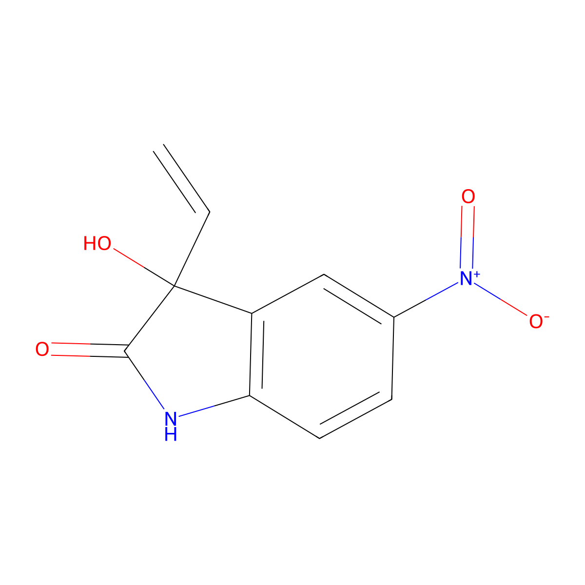 2H-Indol-2-one, 3-ethenyl-1,3-dihydro-3-hydroxy-5-nitro- molecular structure, CAS 1190311-23-9