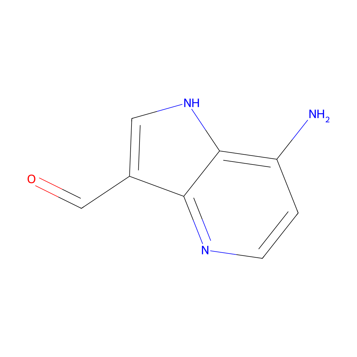 7-amino-1H-pyrrolo[3,2-b]pyridine-3-carbaldehyde molecular structure, CAS 1190311-25-1