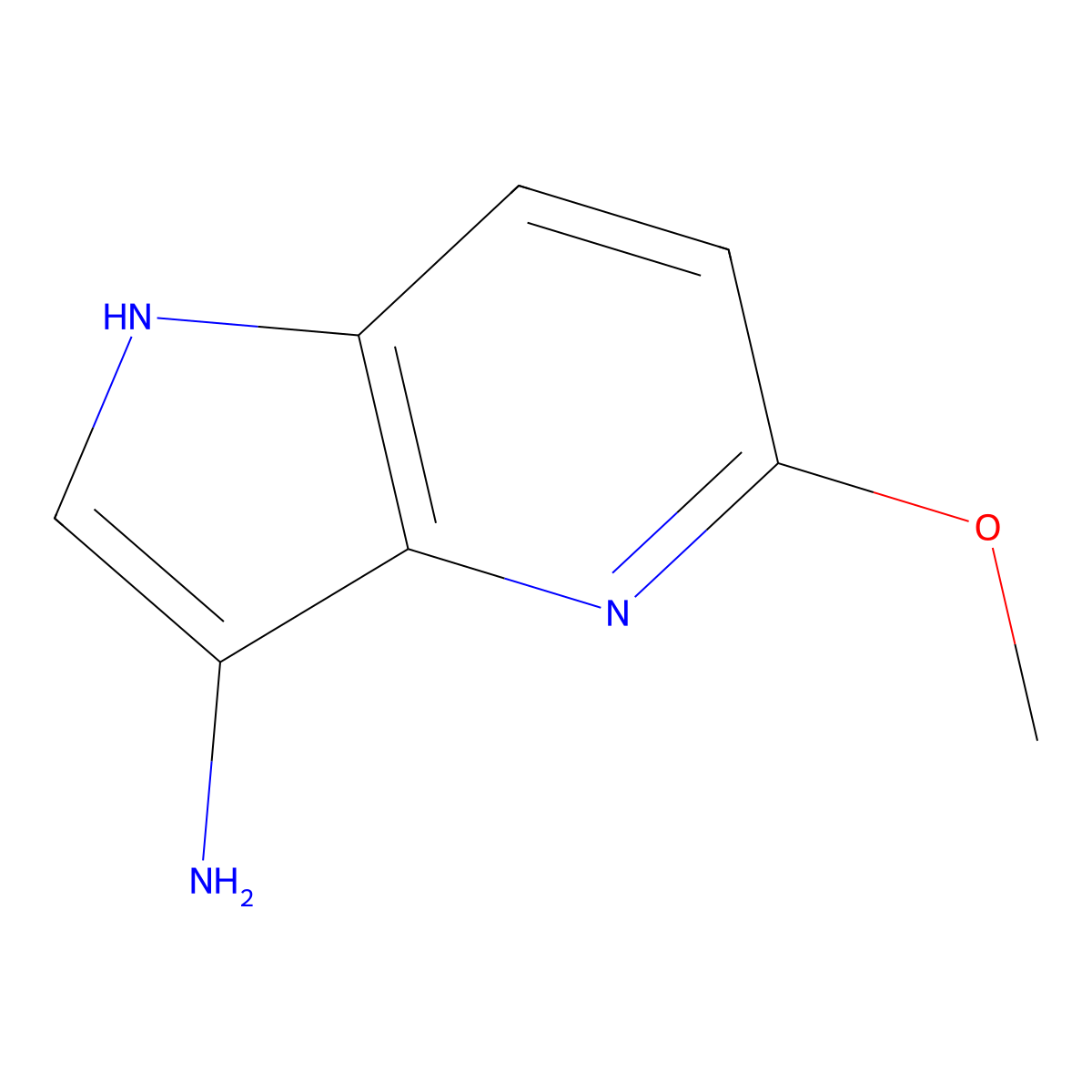5-methoxy-1H-pyrrolo[3,2-b]pyridin-3-amine molecular structure, CAS 1190311-26-2
