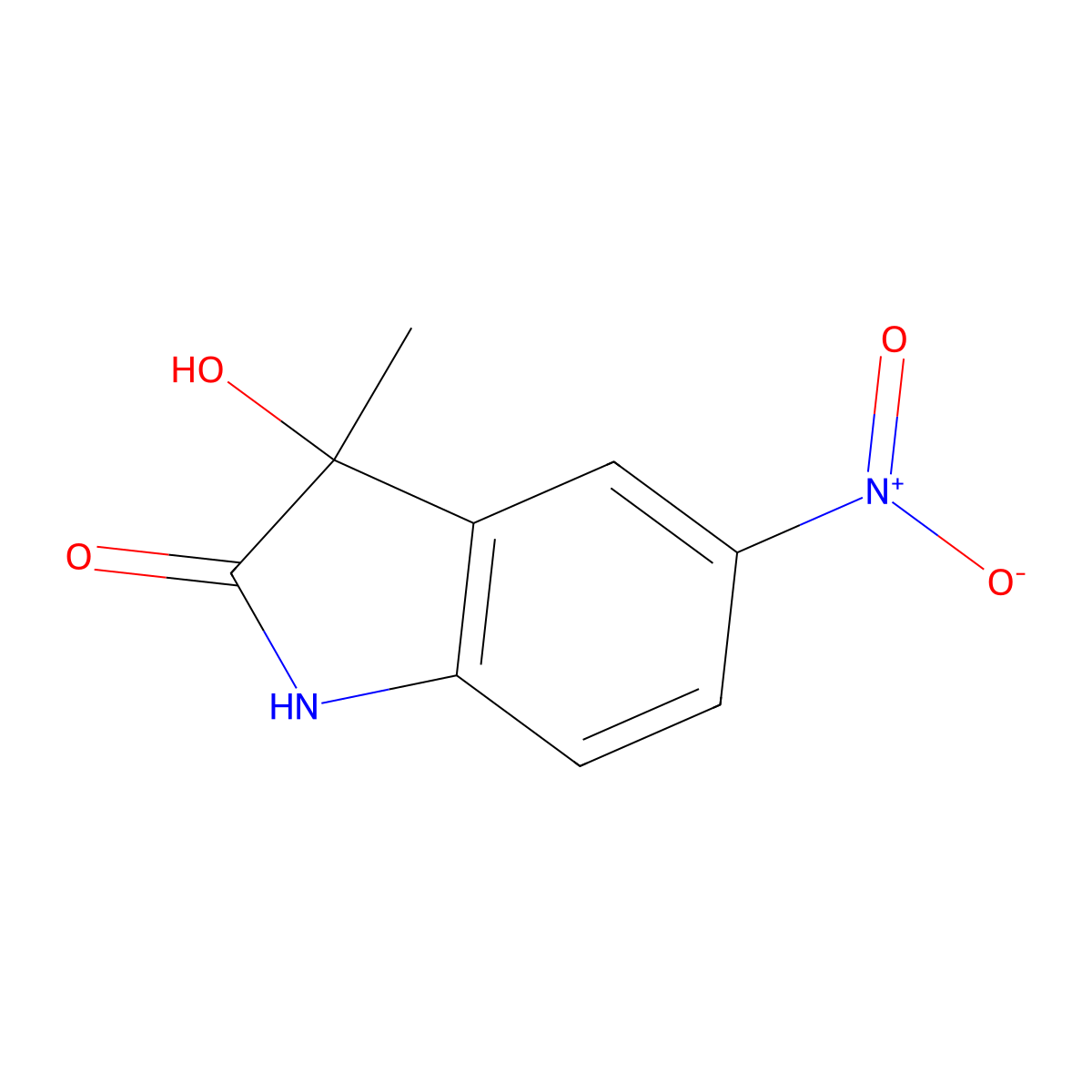 3-Hydroxy-3-methyl-5-nitro-2-oxindole molecular structure, CAS 1190311-29-5