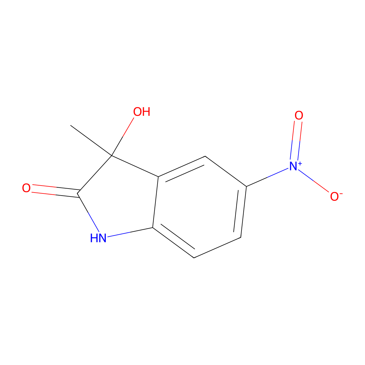 3-Hydroxy-3-methyl-5-nitro-2-oxindole molecular structure, CAS 1190311-29-5