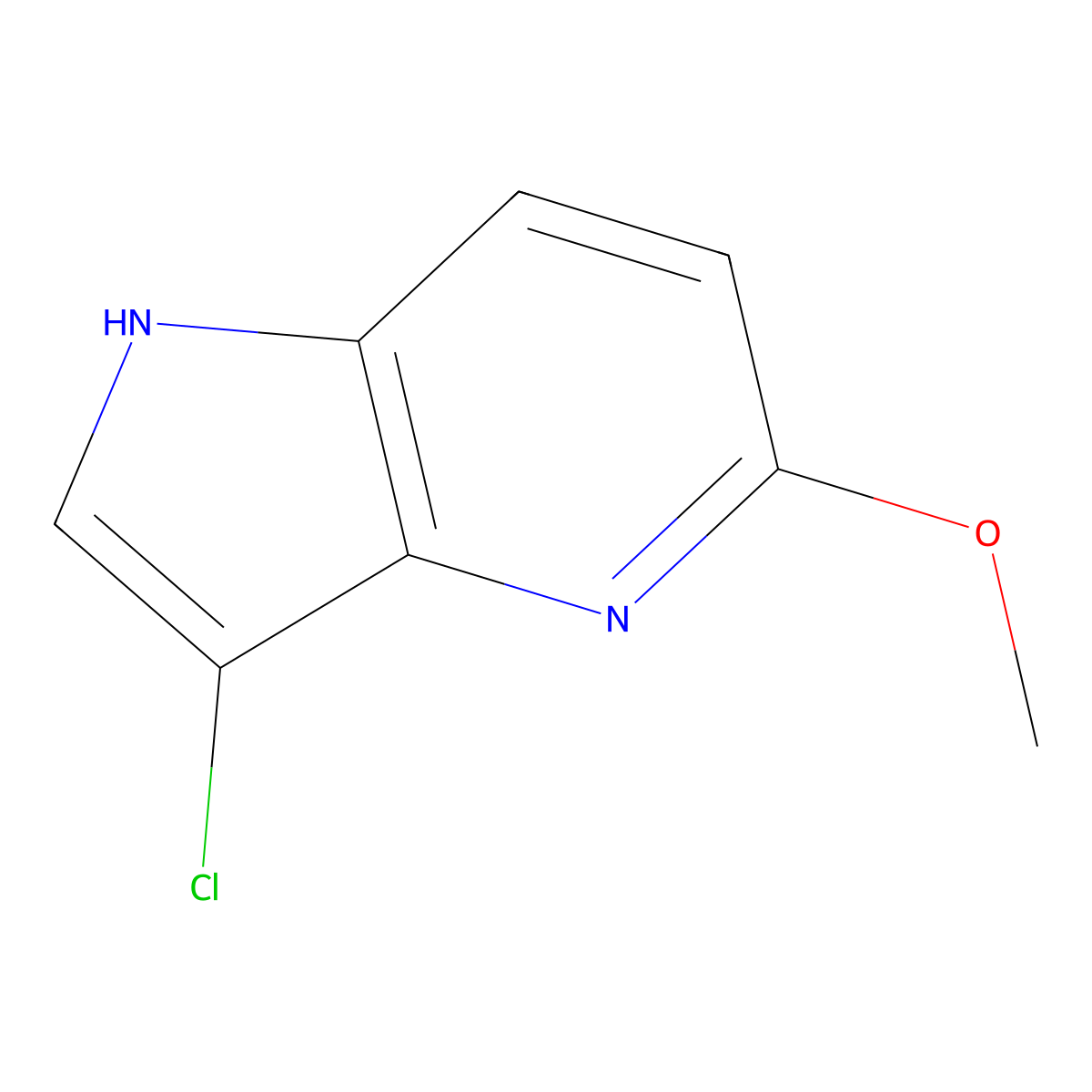3-chloro-5-methoxy-1H-pyrrolo[3,2-b]pyridine molecular structure, CAS 1190311-31-9