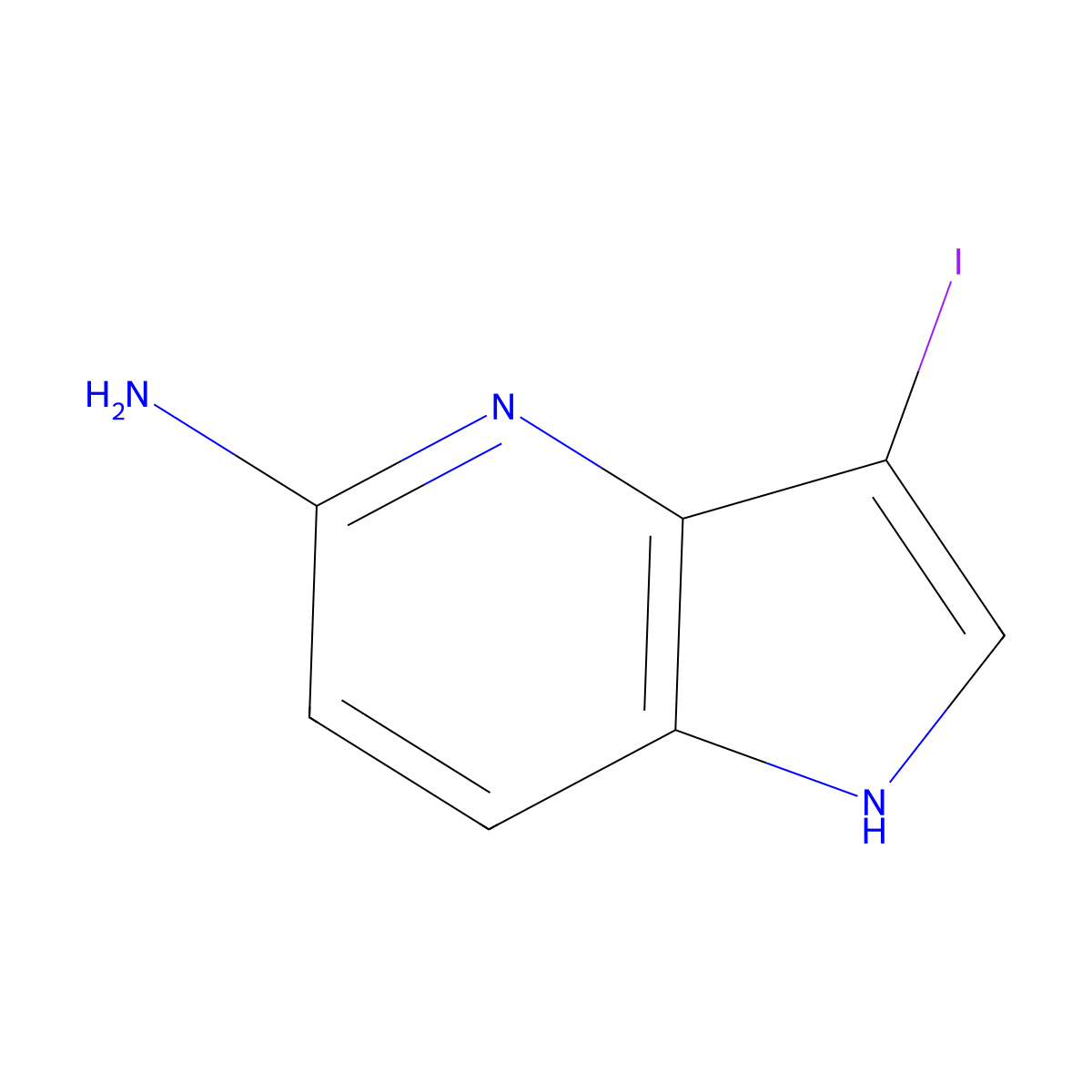 3-iodo-1H-pyrrolo[3,2-b]pyridin-5-amine molecular structure, CAS 1190311-37-5