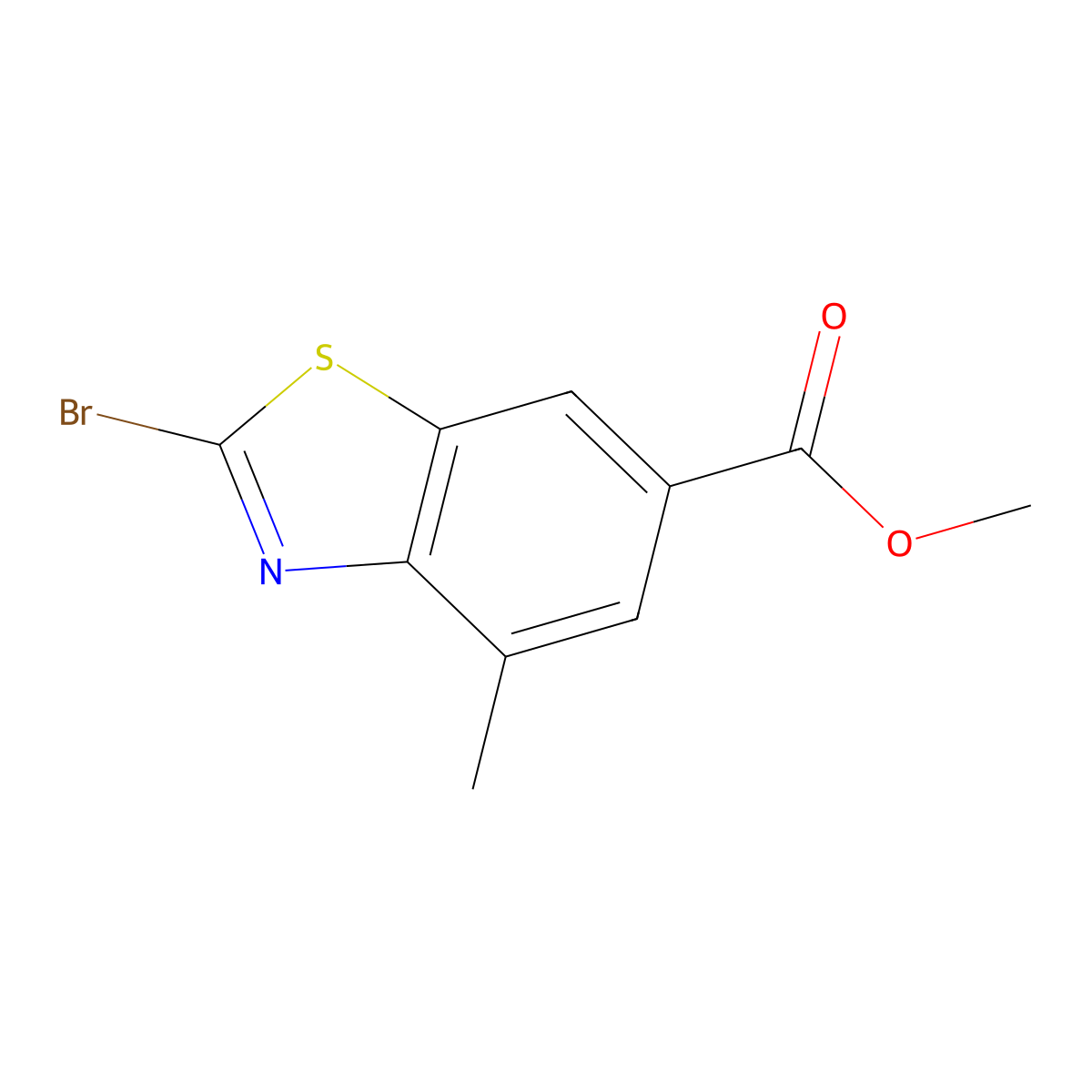 Methyl 2-bromo-4-methylbenzo[d]thiazole-6-carboxylate molecular structure, CAS 1190311-43-3
