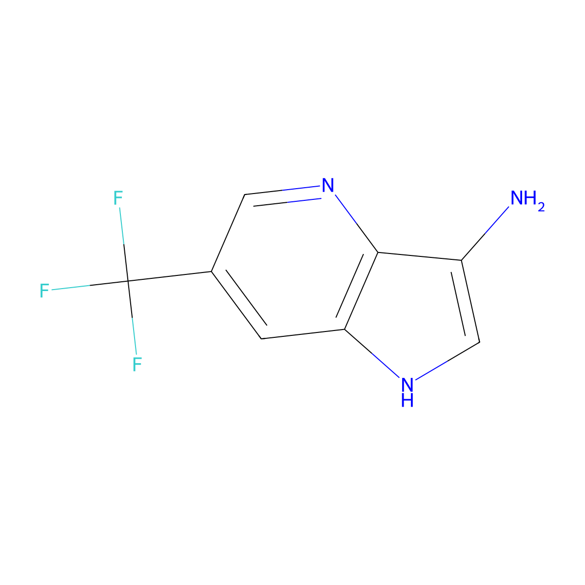 6-(trifluoromethyl)-1H-pyrrolo[3,2-b]pyridin-3-amine molecular structure, CAS 1190311-51-3