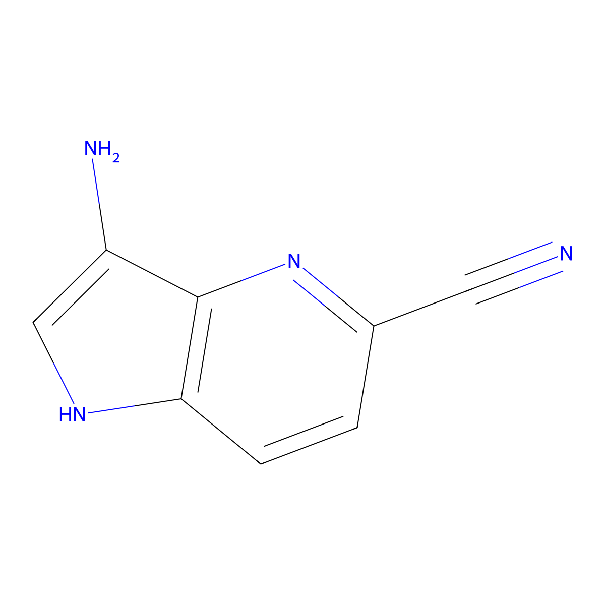3-amino-1H-pyrrolo[3,2-b]pyridine-5-carbonitrile molecular structure, CAS 1190311-61-5