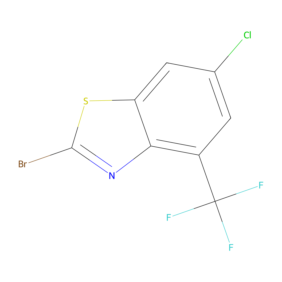 2-Bromo-6-chloro-4-trifluoromethyl-benzothiazole molecular structure, CAS 1190311-64-8
