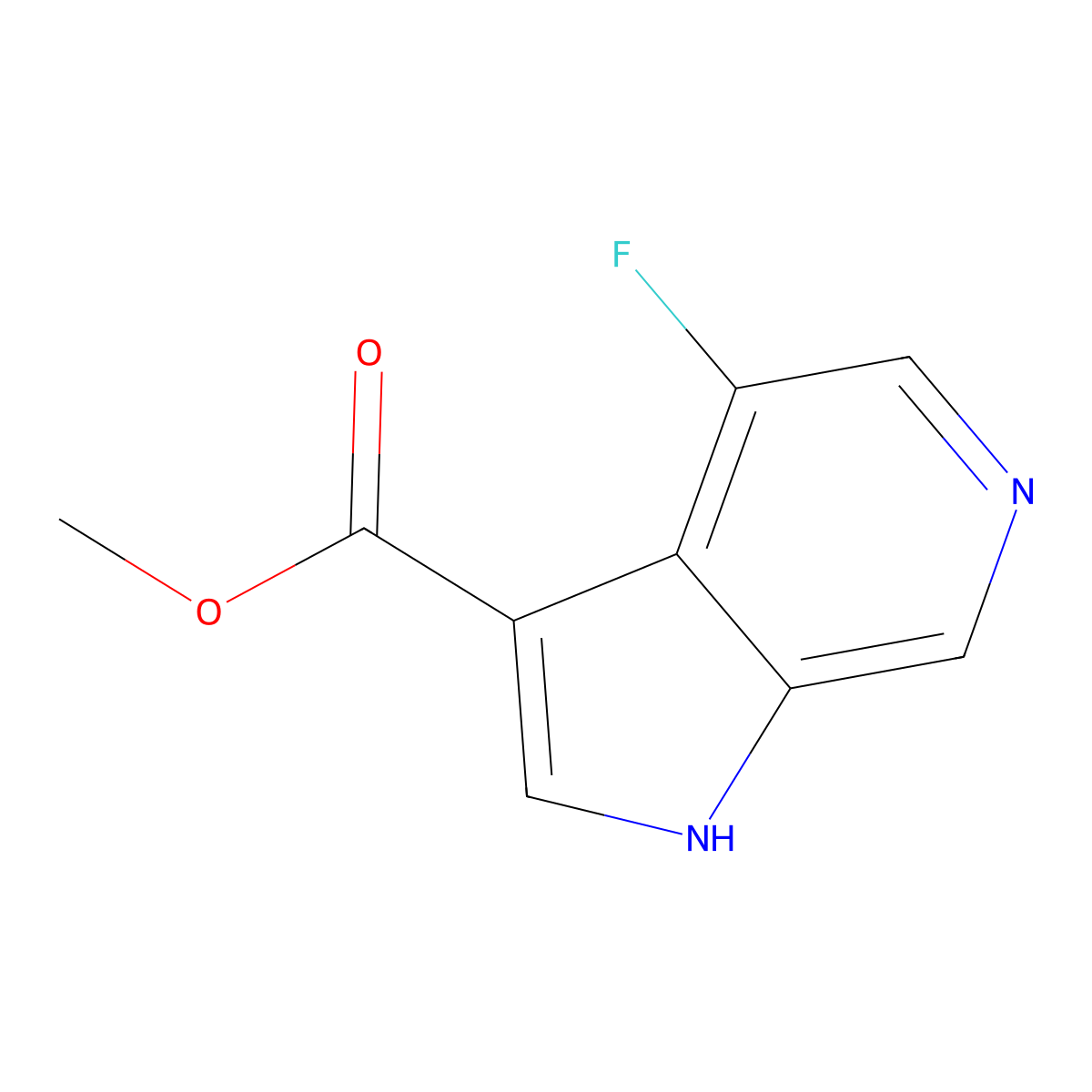 methyl 4-fluoro-1H-pyrrolo[2,3-c]pyridine-3-carboxylate molecular structure, CAS 1190311-66-0