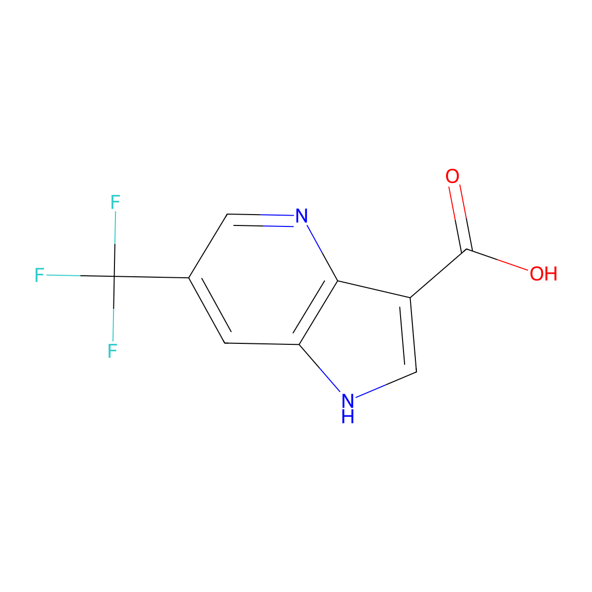 6-(Trifluoromethyl)-1H-pyrrolo[3,2-b]pyridine-3-carboxylic acid molecular structure, CAS 1190311-80-8