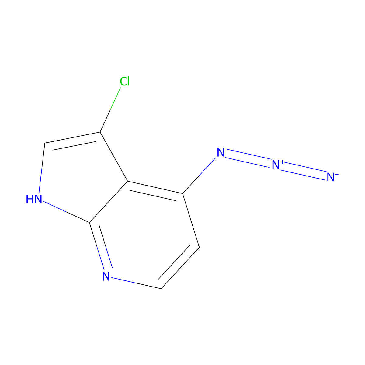 4-azido-3-chloro-1H-pyrrolo[2,3-b]pyridine molecular structure, CAS 1190311-83-1