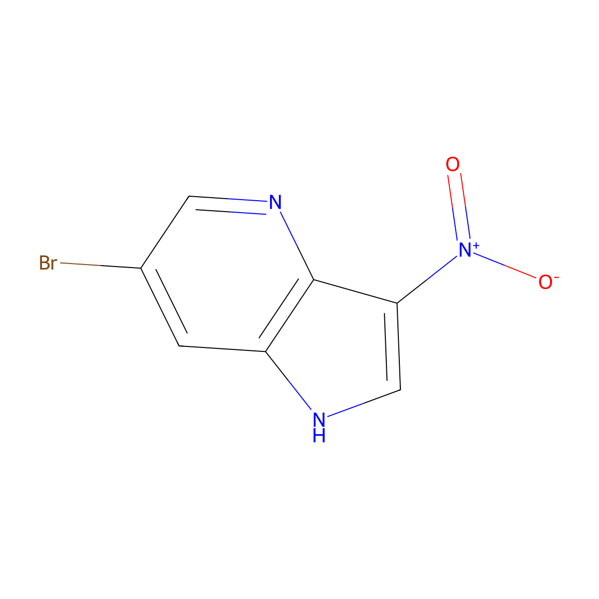 6-Bromo-3-nitro-1H-pyrrolo[3,2-b]pyridine molecular structure, CAS 1190311-94-4