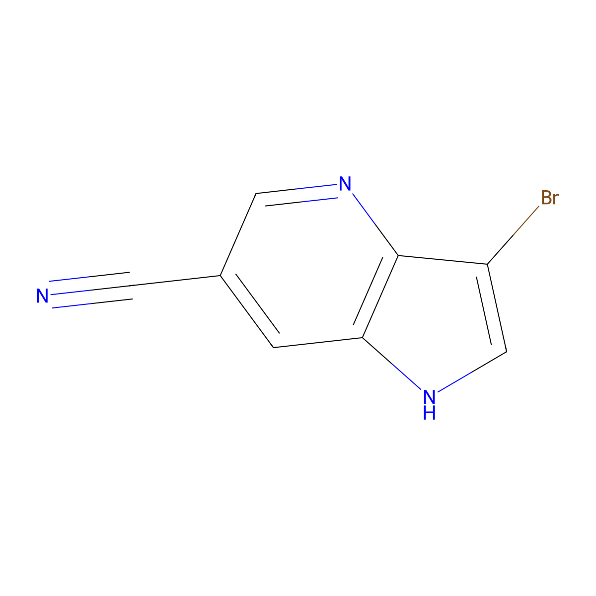 3-Bromo-1H-pyrrolo[3,2-b]pyridine-6-carbonitrile molecular structure, CAS 1190311-98-8
