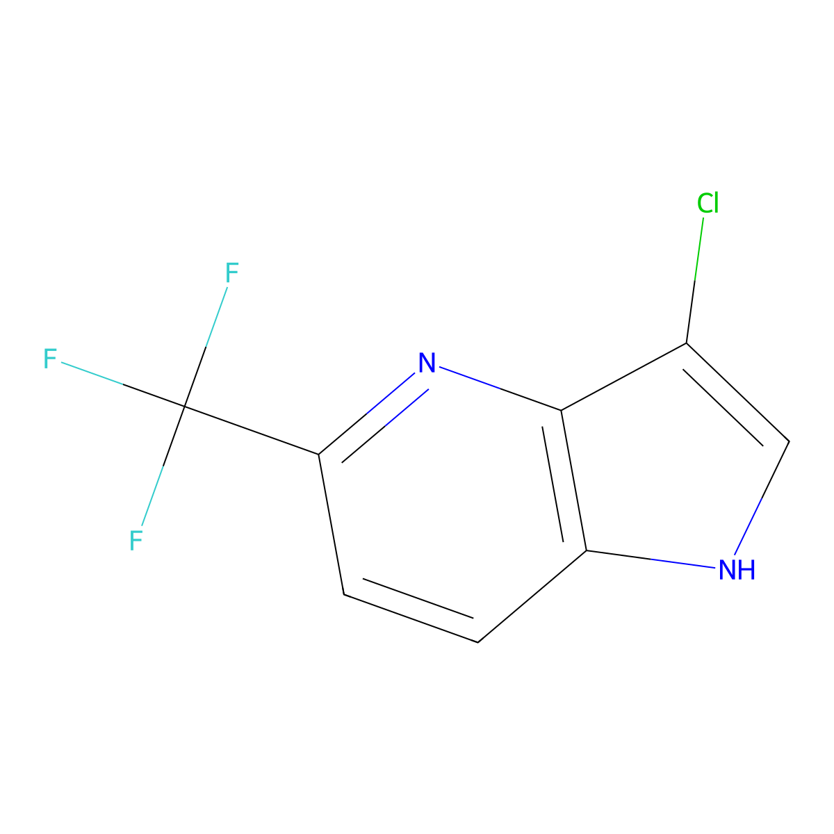 3-chloro-5-(trifluoromethyl)-1H-pyrrolo[3,2-b]pyridine molecular structure, CAS 1190312-01-6