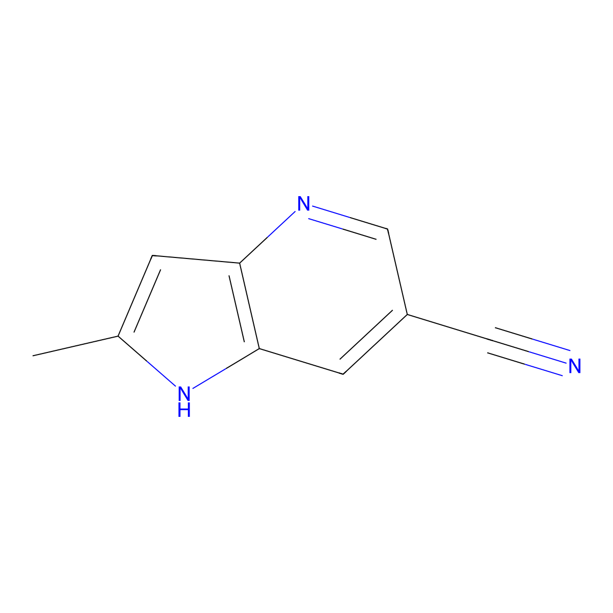 2-methyl-1H-pyrrolo[3,2-b]pyridine-6-carbonitrile molecular structure, CAS 1190312-04-9