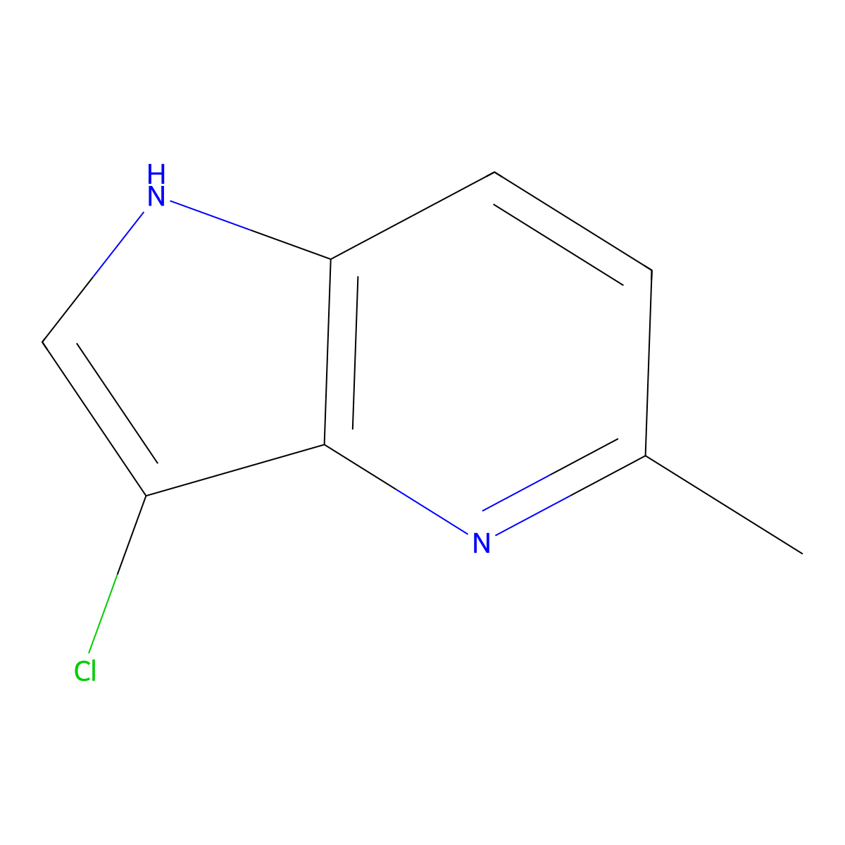 3-chloro-5-methyl-1H-pyrrolo[3,2-b]pyridine molecular structure, CAS 1190312-07-2