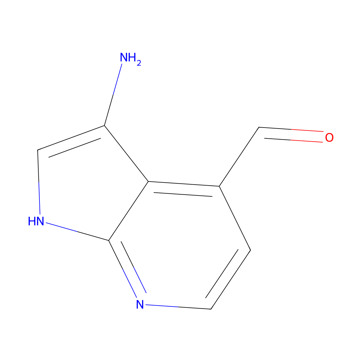 3-amino-1H-pyrrolo[2,3-b]pyridine-4-carbaldehyde molecular structure, CAS 1190312-08-3