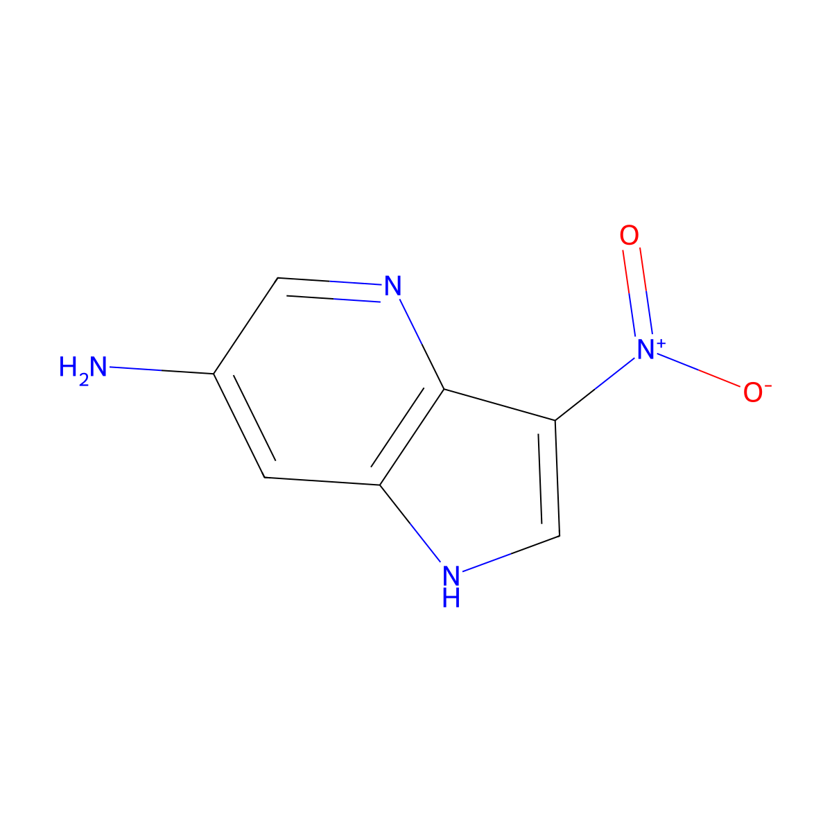3-nitro-1H-pyrrolo[3,2-b]pyridin-6-amine molecular structure, CAS 1190312-12-9