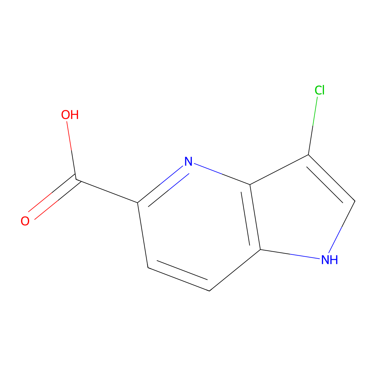3-chloro-1H-pyrrolo[3,2-b]pyridine-5-carboxylic acid molecular structure, CAS 1190312-13-0