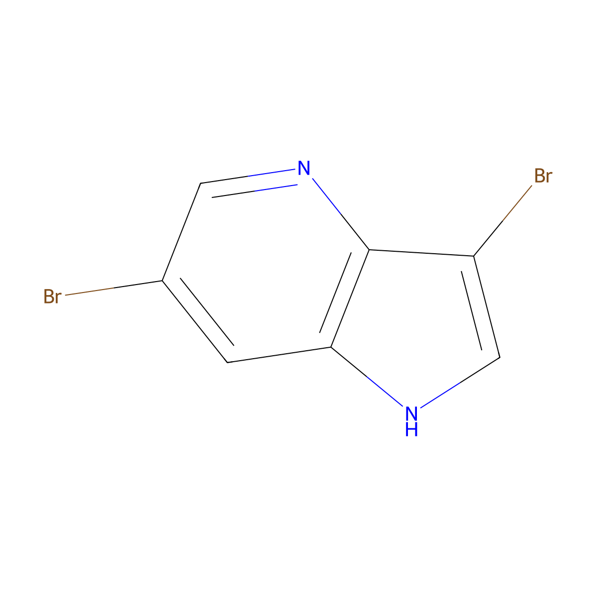 3,6-dibromo-1H-pyrrolo[3,2-b]pyridine molecular structure, CAS 1190312-18-5