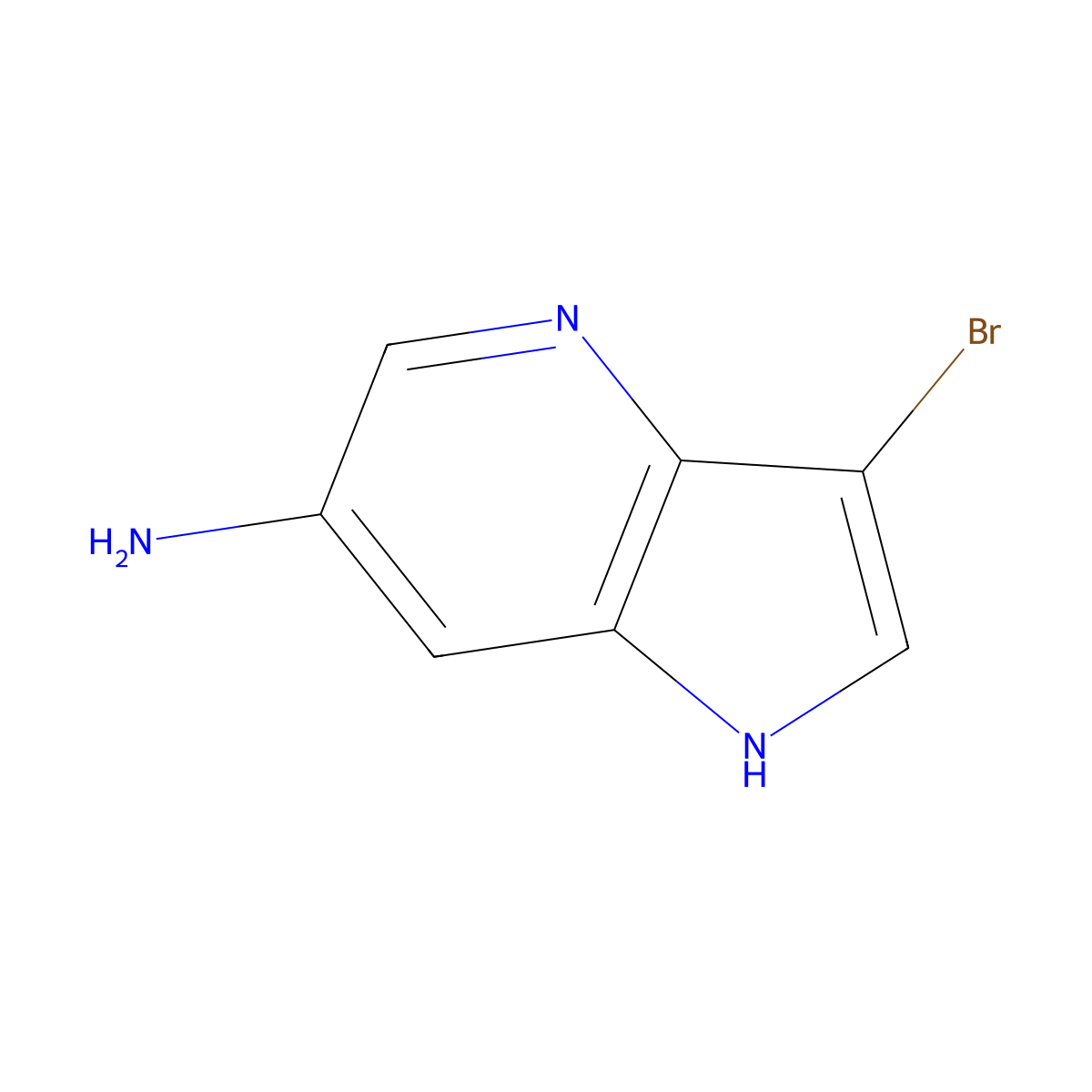 3-bromo-1H-pyrrolo[3,2-b]pyridin-6-amine molecular structure, CAS 1190312-19-6