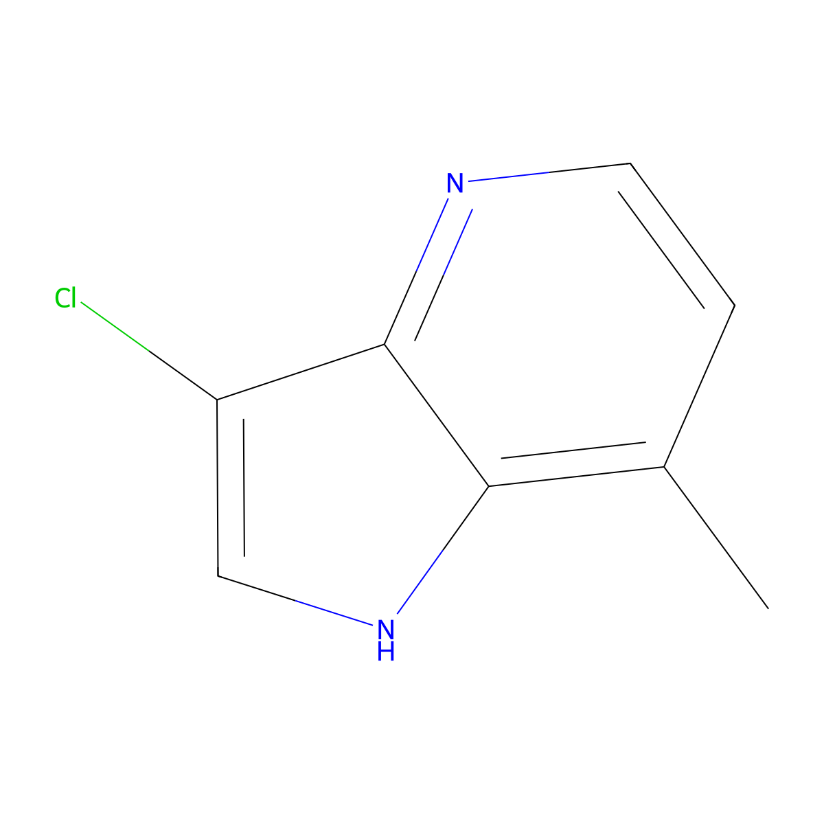 3-chloro-7-methyl-1H-pyrrolo[3,2-b]pyridine molecular structure, CAS 1190312-33-4