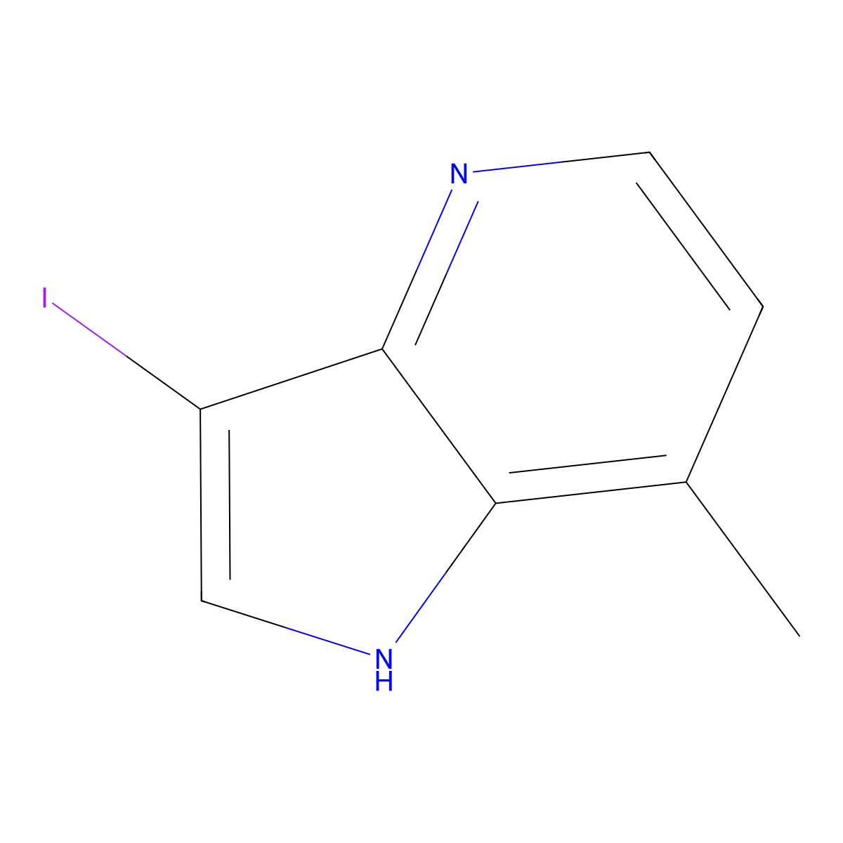 3-Iodo-7-methyl-1H-pyrrolo[3,2-B]pyridine molecular structure, CAS 1190312-40-3