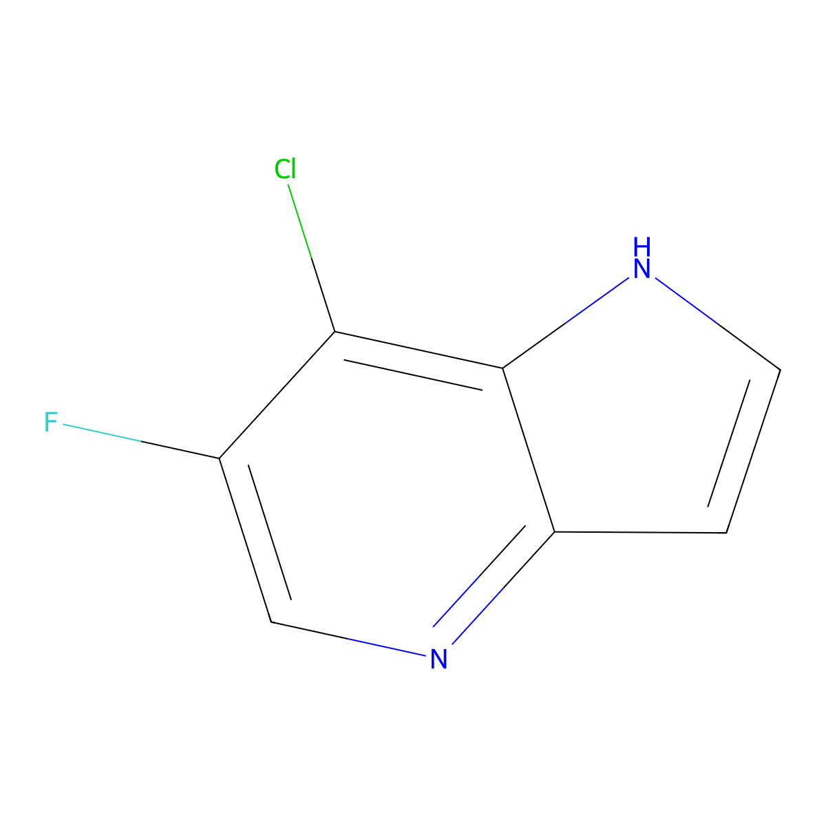 7-Chloro-6-fluoro-1H-pyrrolo[3,2-b]pyridine molecular structure, CAS 1190312-44-7
