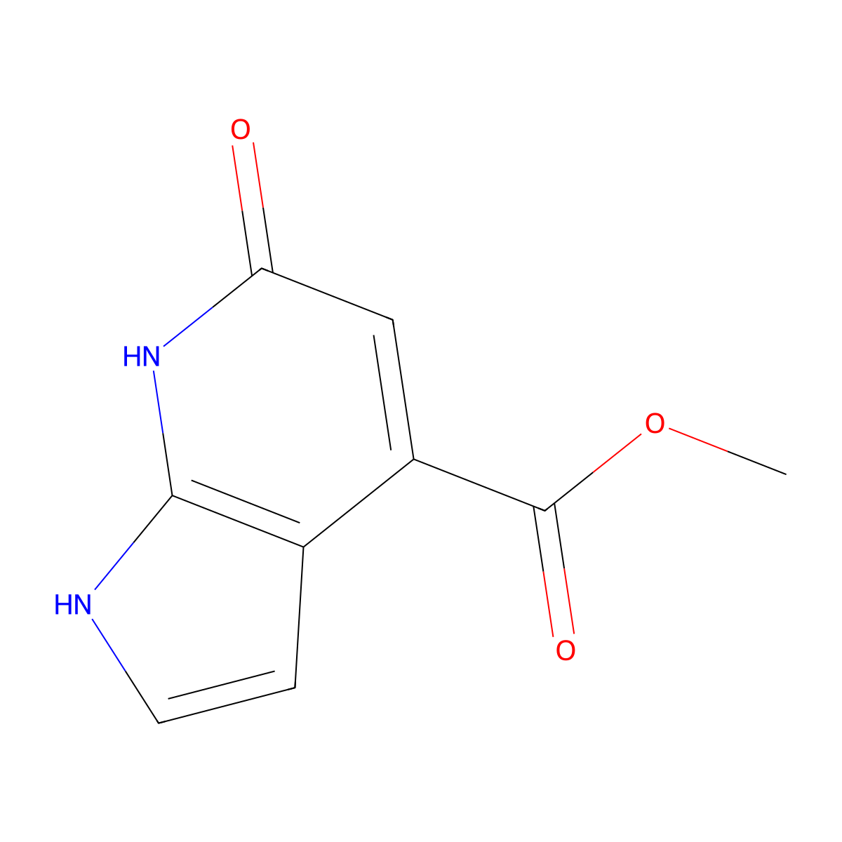 Methyl 6-hydroxy-1H-pyrrolo[2,3-b]pyridine-4-carboxylate molecular structure, CAS 1190312-46-9