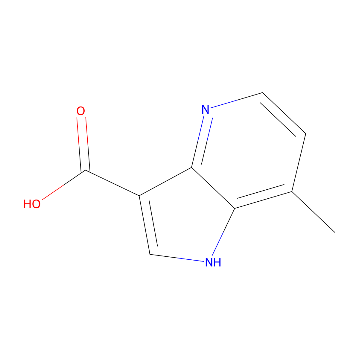 7-Methyl-1H-pyrrolo(3,2-b)pyridine-3-carboxylic acid molecular structure, CAS 1190312-60-7