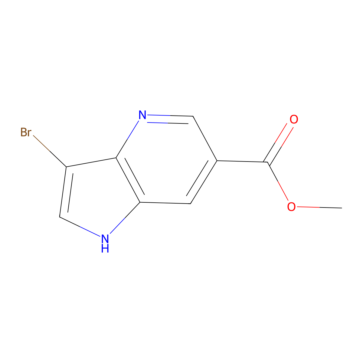 methyl 3-bromo-1H-pyrrolo[3,2-b]pyridine-6-carboxylate molecular structure, CAS 1190312-64-1