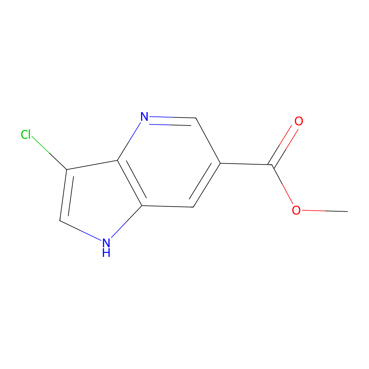 methyl 3-chloro-1H-pyrrolo[3,2-b]pyridine-6-carboxylate molecular structure, CAS 1190312-70-9
