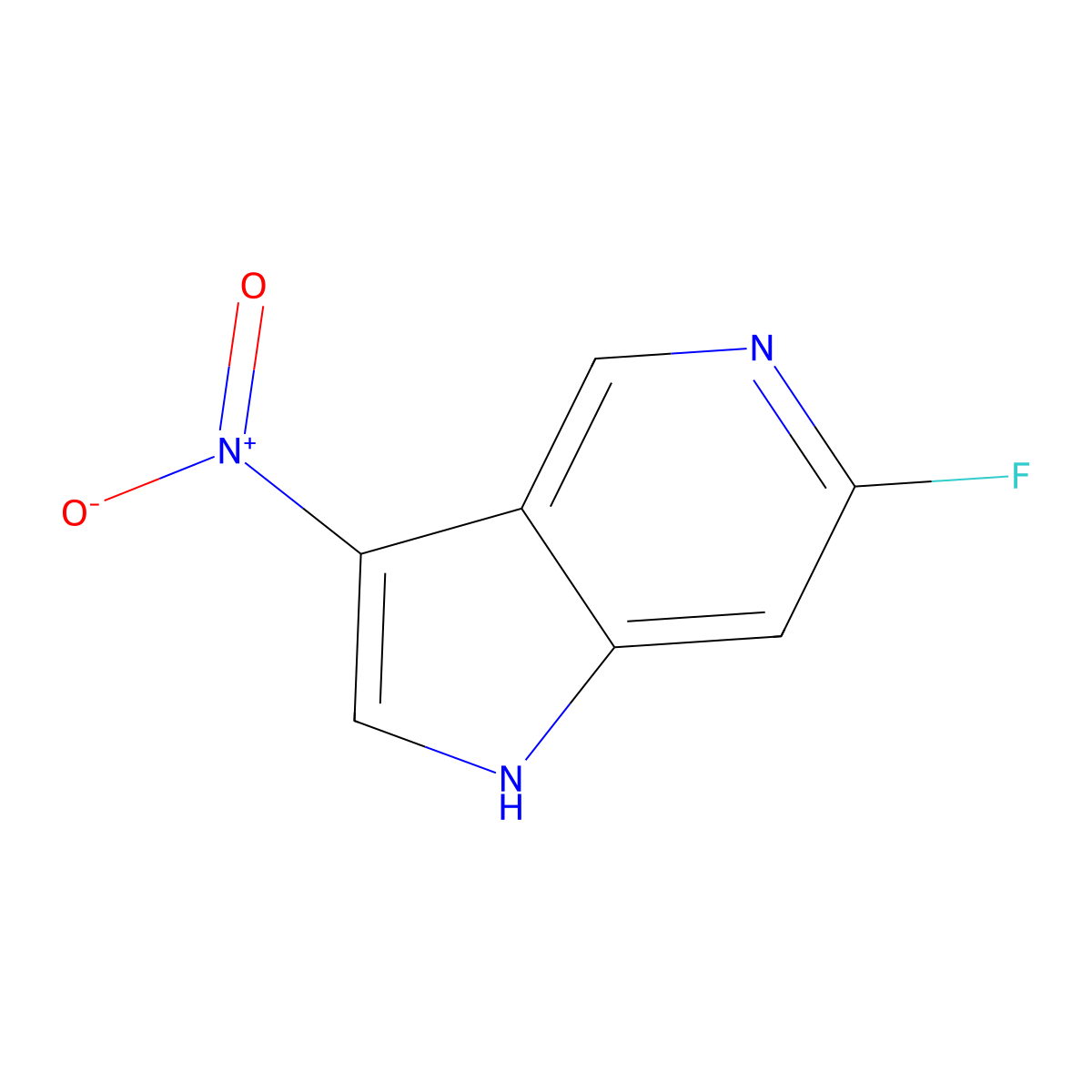 6-fluoro-3-nitro-1H-pyrrolo[3,2-c]pyridine molecular structure, CAS 1190312-73-2