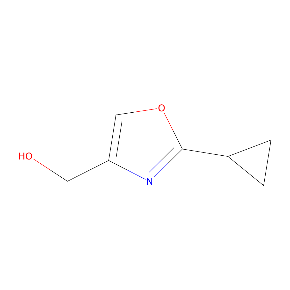 (2-Cyclopropyl-1,3-oxazol-4-yl)methanol molecular structure, CAS 1190312-83-4