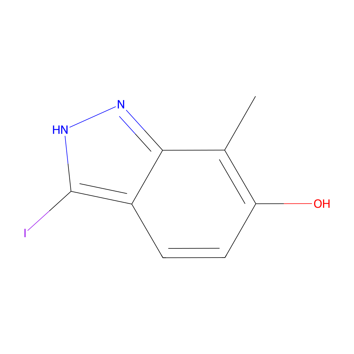 3-Iodo-7-methyl-1H-indazol-6-ol molecular structure, CAS 1190312-94-7