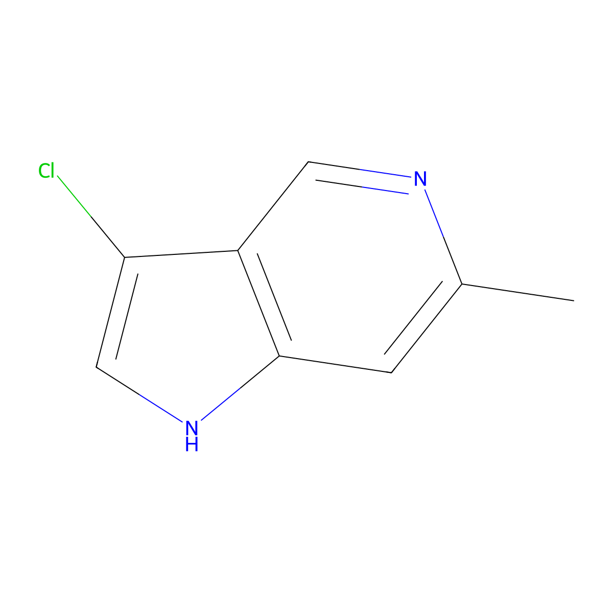 3-chloro-6-methyl-1H-pyrrolo[3,2-c]pyridine molecular structure, CAS 1190312-96-9
