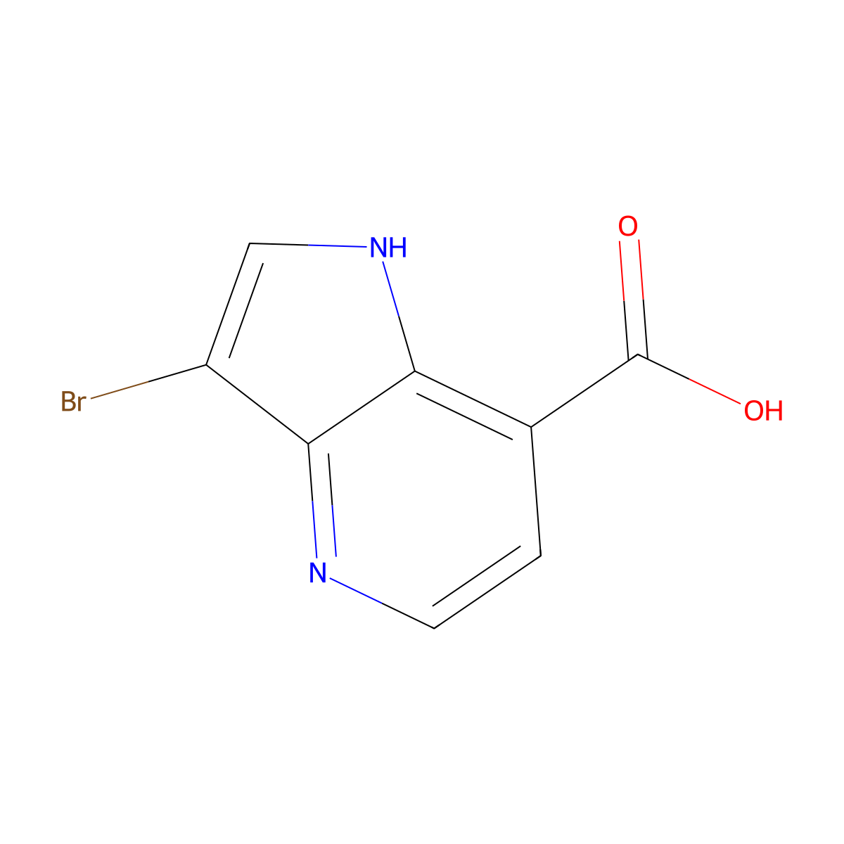 3-bromo-1H-pyrrolo[3,2-b]pyridine-7-carboxylic acid molecular structure, CAS 1190313-03-1