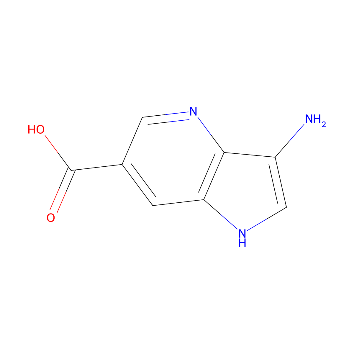 3-amino-1H-pyrrolo[3,2-b]pyridine-6-carboxylic acid molecular structure, CAS 1190313-05-3