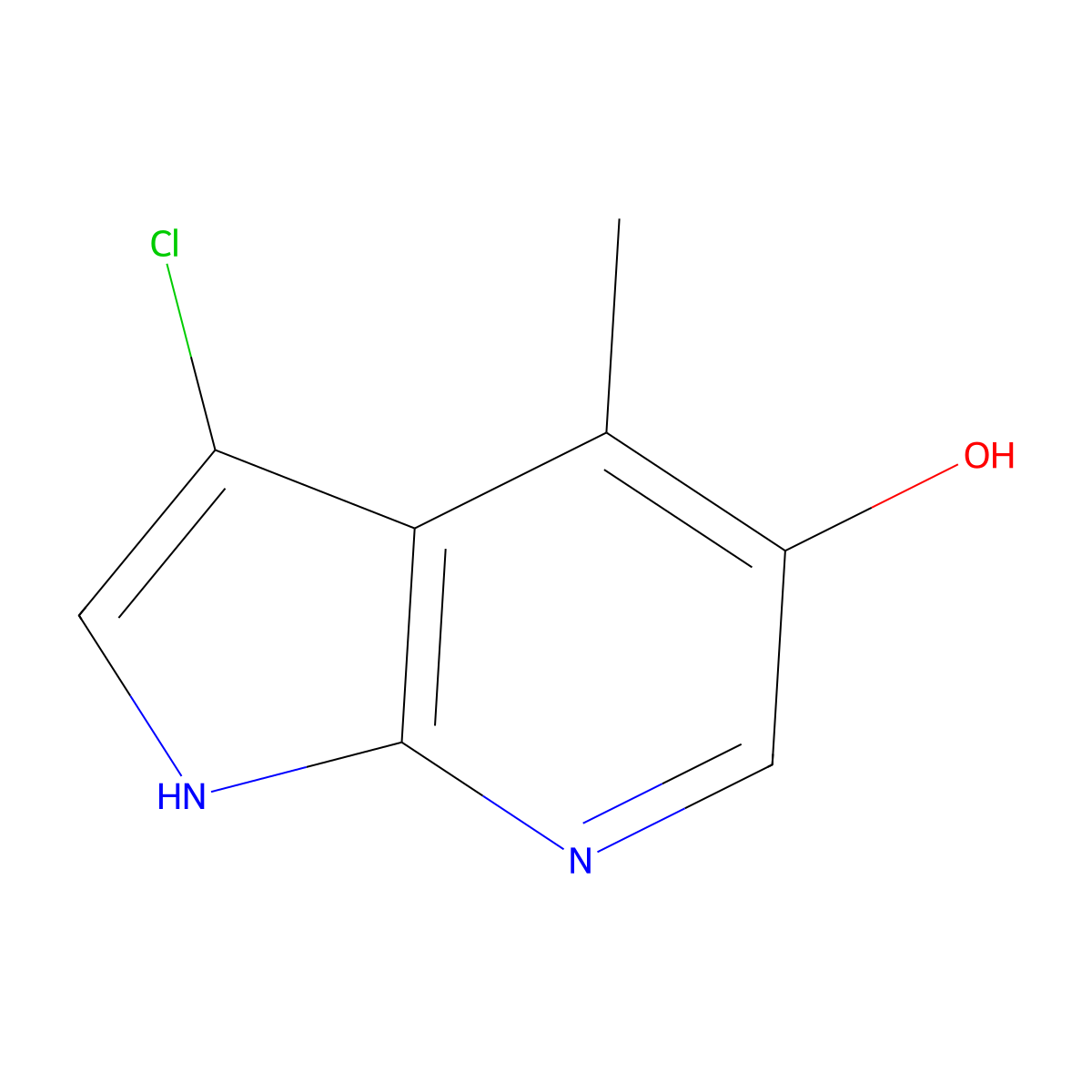 3-chloro-4-methyl-1H-pyrrolo[2,3-b]pyridin-5-ol molecular structure, CAS 1190313-06-4
