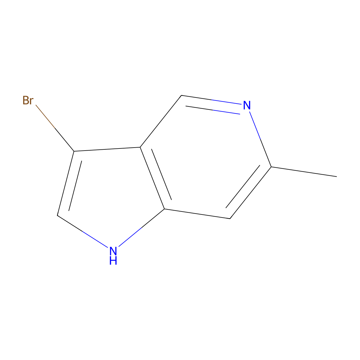 3-bromo-6-methyl-1H-pyrrolo[3,2-c]pyridine molecular structure, CAS 1190313-09-7