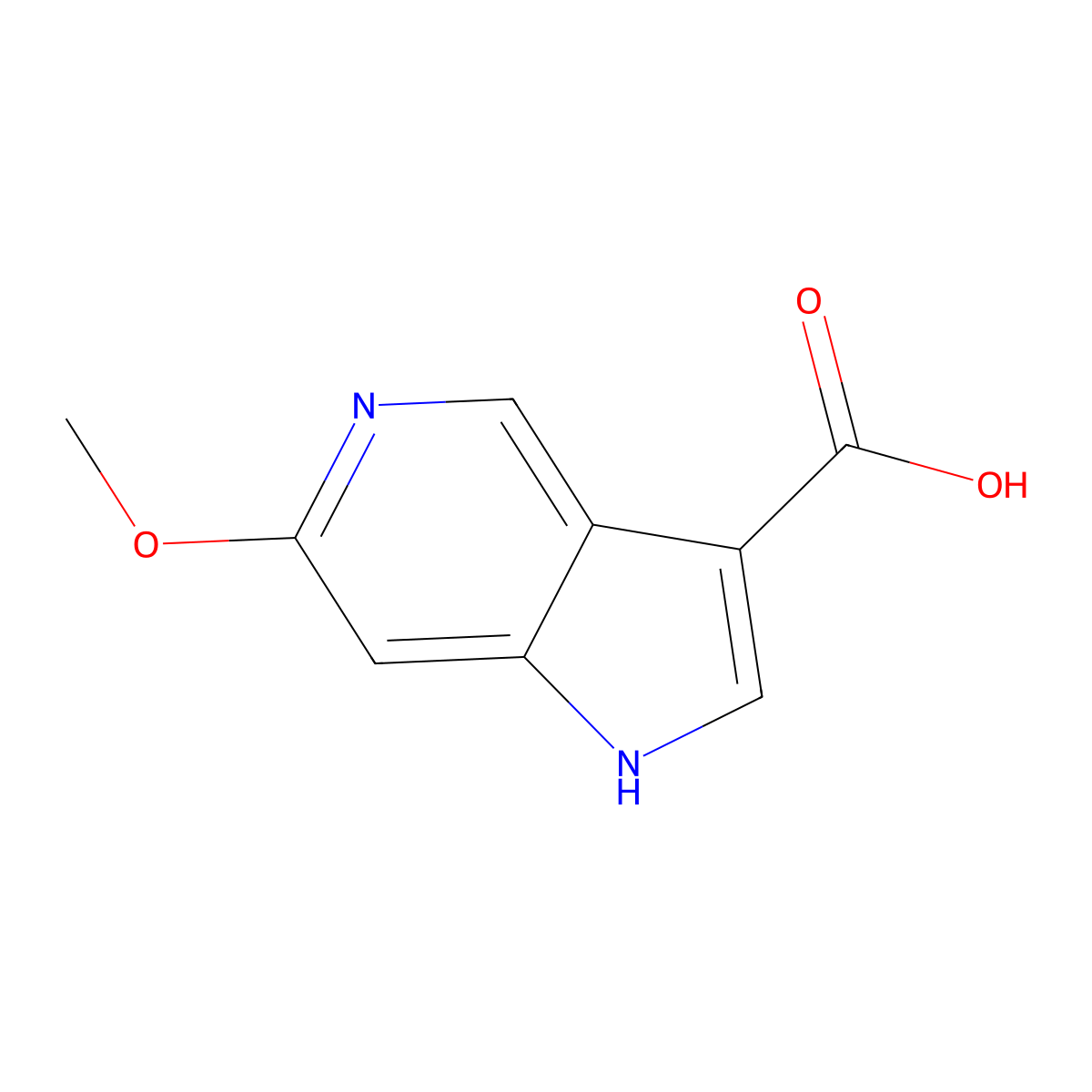 6-methoxy-1H-pyrrolo[3,2-c]pyridine-3-carboxylic acid molecular structure, CAS 1190313-17-7